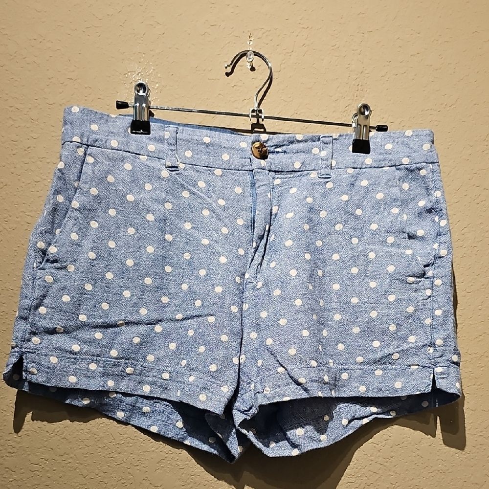 Old Navy Every Day Short Linen Light Blue Polka Dot Shorts Size 8